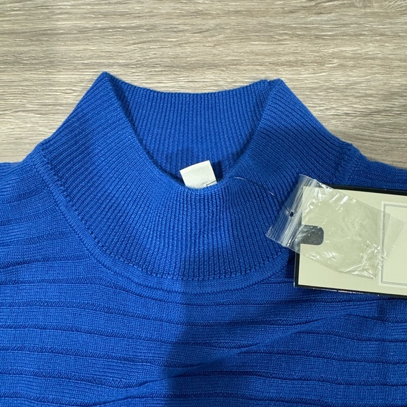 Dana Buchman Sleeveless Cobalt Blue Acrylic Mockneck Top Size S New With Tags - Picture 9 of 14